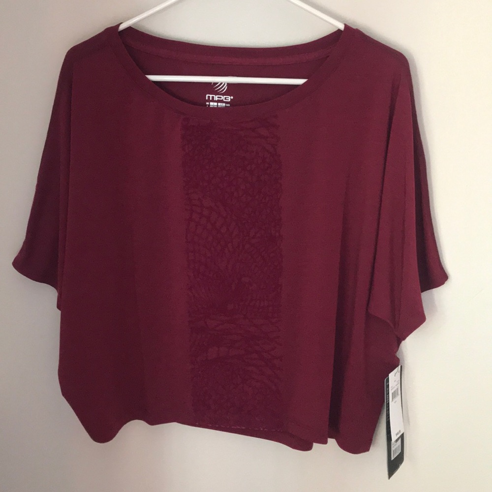 NWT small MPG Bang Oversized Crop Tee